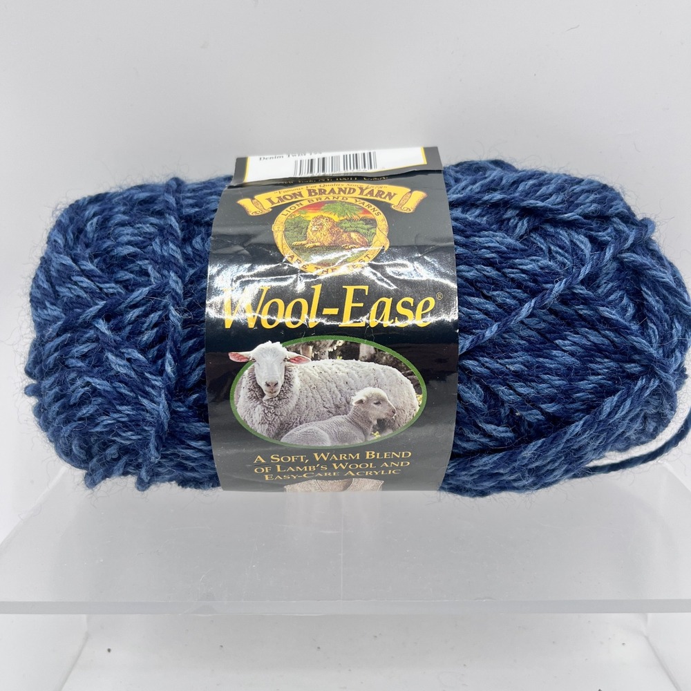 Lion Brand Wool-Ease Yarn Denim Twist 194 Worsted Weight 4-Ply Wool Blend 3oz
